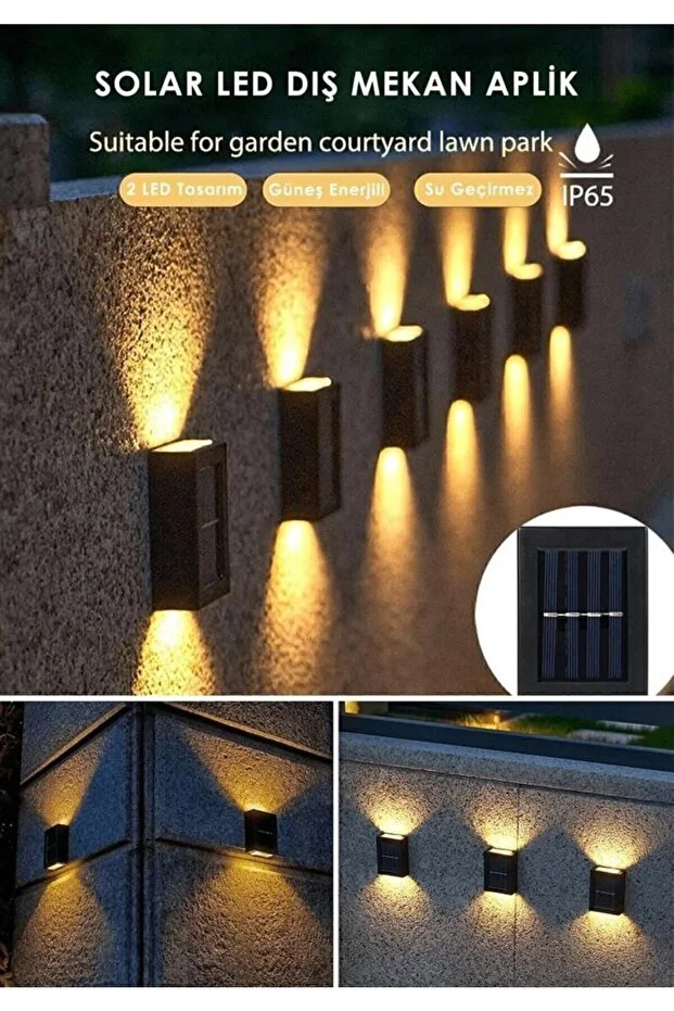 Tekli Yeni Model Solar Çift Taraflı Duvar Lambası
